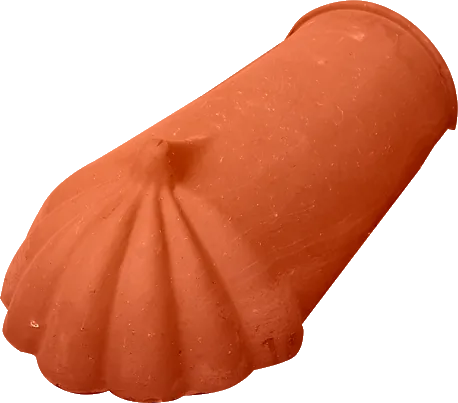 Decorative clay ridge end