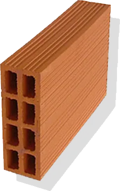 Hollow clay brick, 30 by 20 by 7 cm