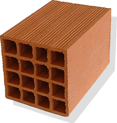 Hollow clay brick, 30 by 20 by 22 cm